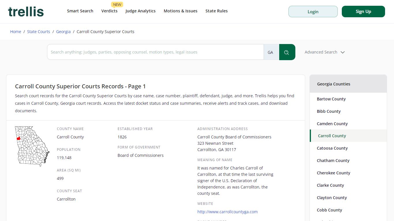 Carroll County Superior Court | Docket Search Georgia - Trellis